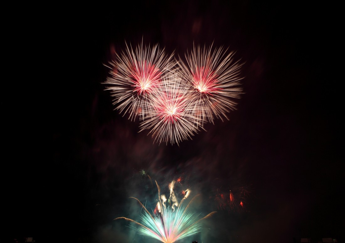 Fireworks from a barge for Madonna's birthday