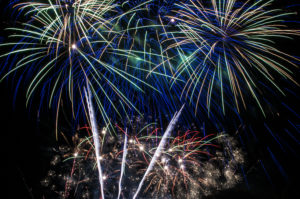 Green & Blue fireworks by Alchemy Fireworks in Christchurch Park Ipswich for the scouts annual fireworks event