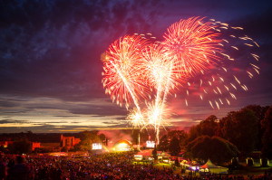 Amazing red and silver Fireworks at Leeds Castle classical concert