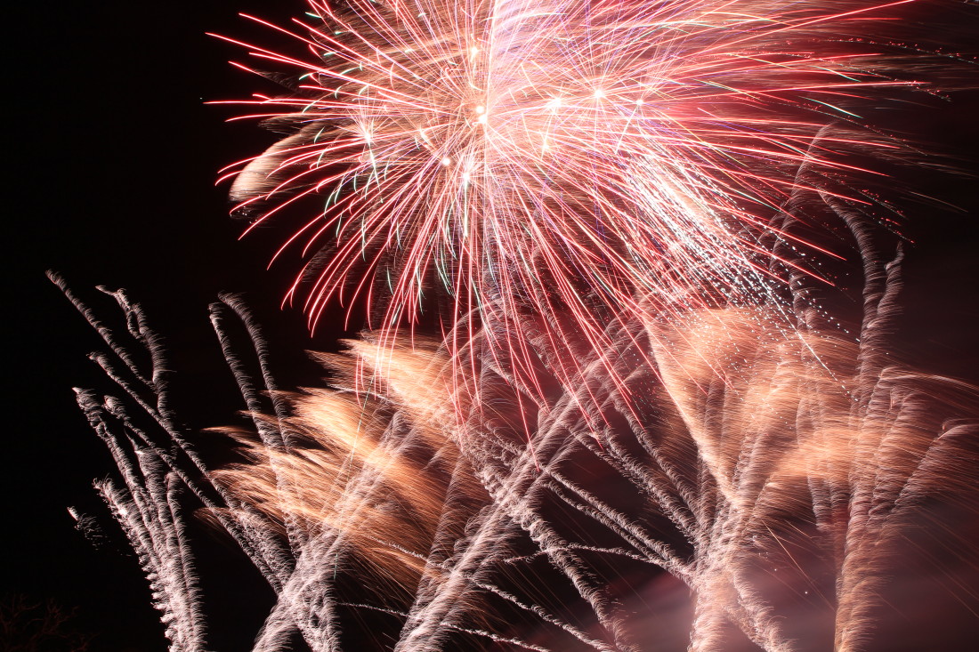 Close up of professional fireworks