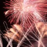 Close up of professional fireworks