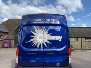 Shiny new Alchemy Fireworks van for professional fireworks displays