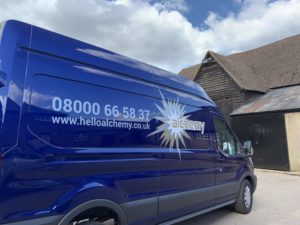 Shiny new Alchemy Fireworks van for professional fireworks displays